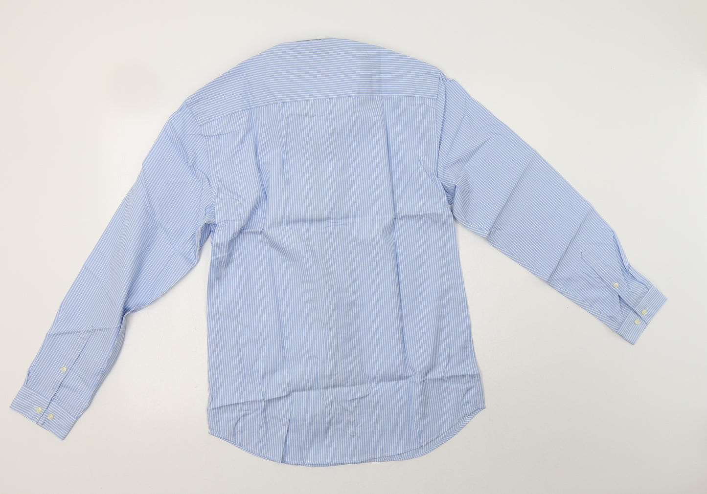 Next` Mens Blue Striped Cotton  Dress Shirt Size 15.5 Collared Button