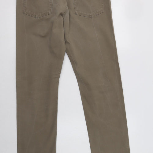 M&S Mens Beige  Cotton Chino Trousers Size 32 L31 in Regular Button