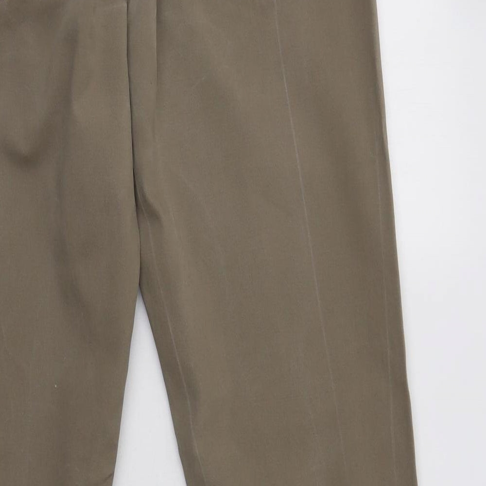 M&S Mens Beige  Cotton Chino Trousers Size 32 L31 in Regular Button