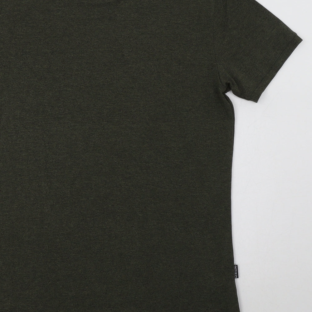 Gym King Mens Green  Viscose  T-Shirt Size M Crew Neck
