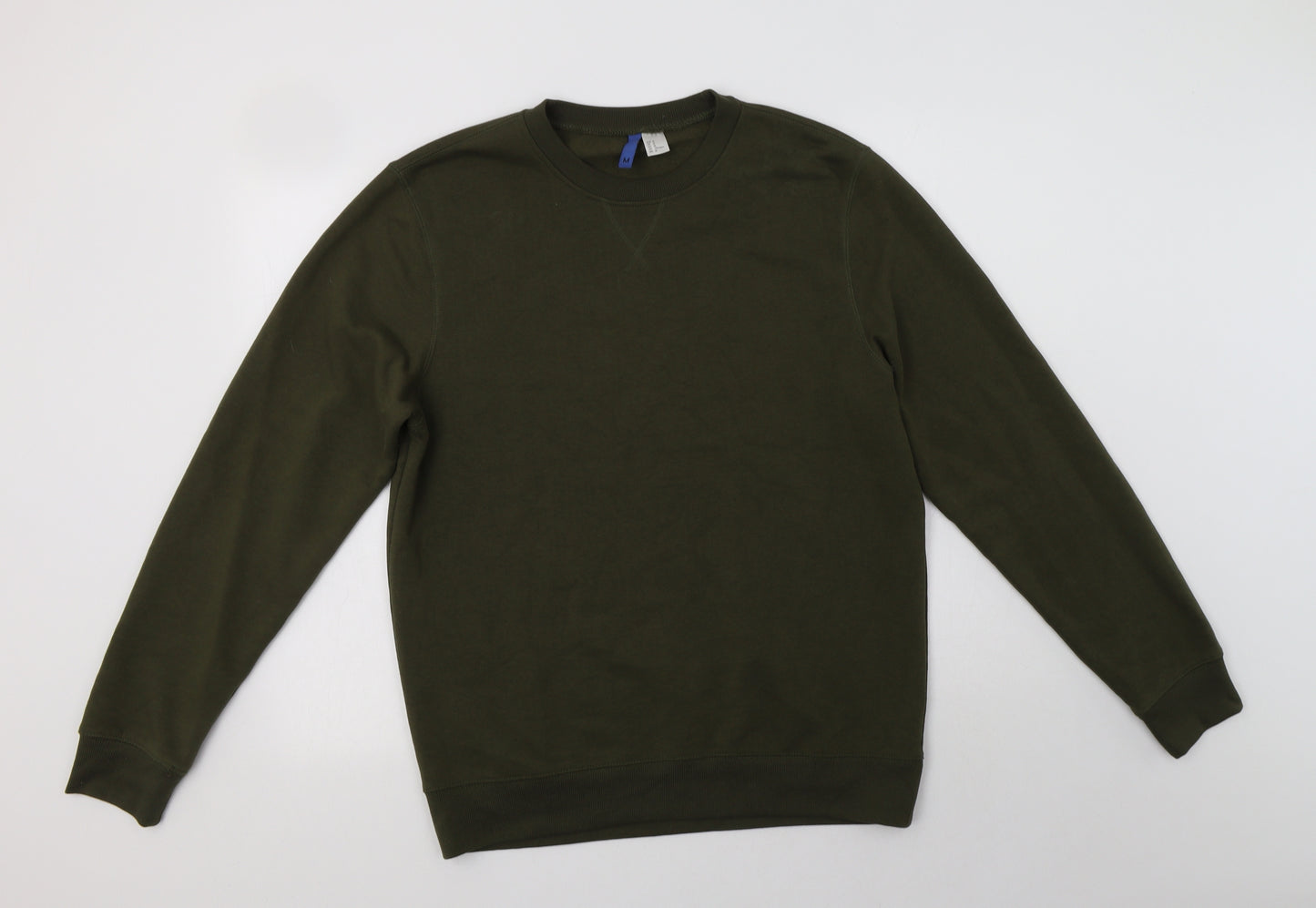 H&M Mens Green  Cotton Pullover Sweatshirt Size M