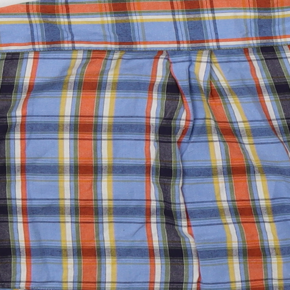 Mackays Baby Blue Check Cotton Basic Button-Up Size 12-18 Months Collared Button