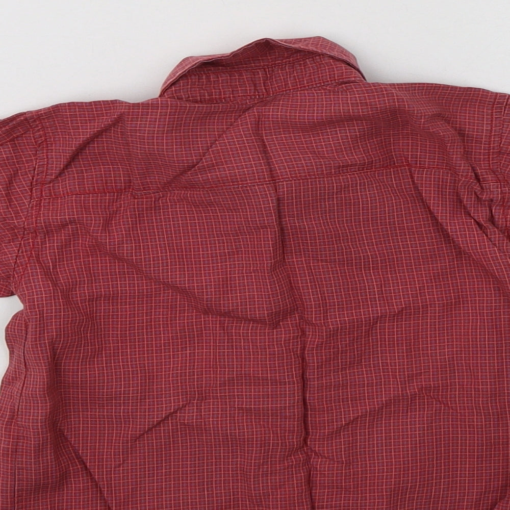 M&S Baby Red Check Lyocell Basic Button-Up Size 12-18 Months Collared Button