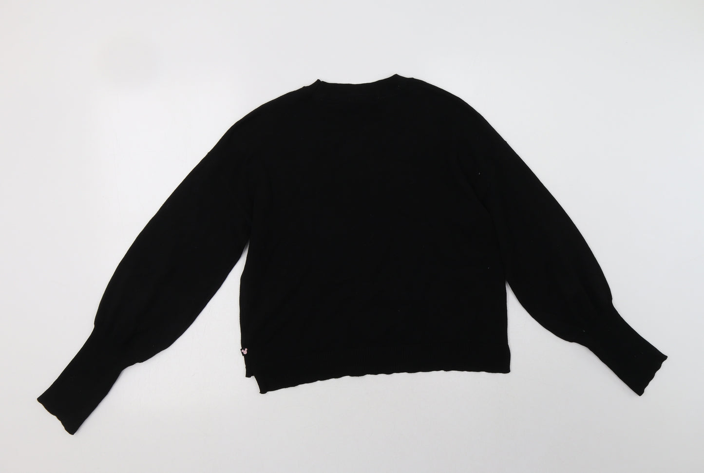 George Girls Black Crew Neck  Cotton Pullover Jumper Size 12-13 Years   - Minnie Mouse