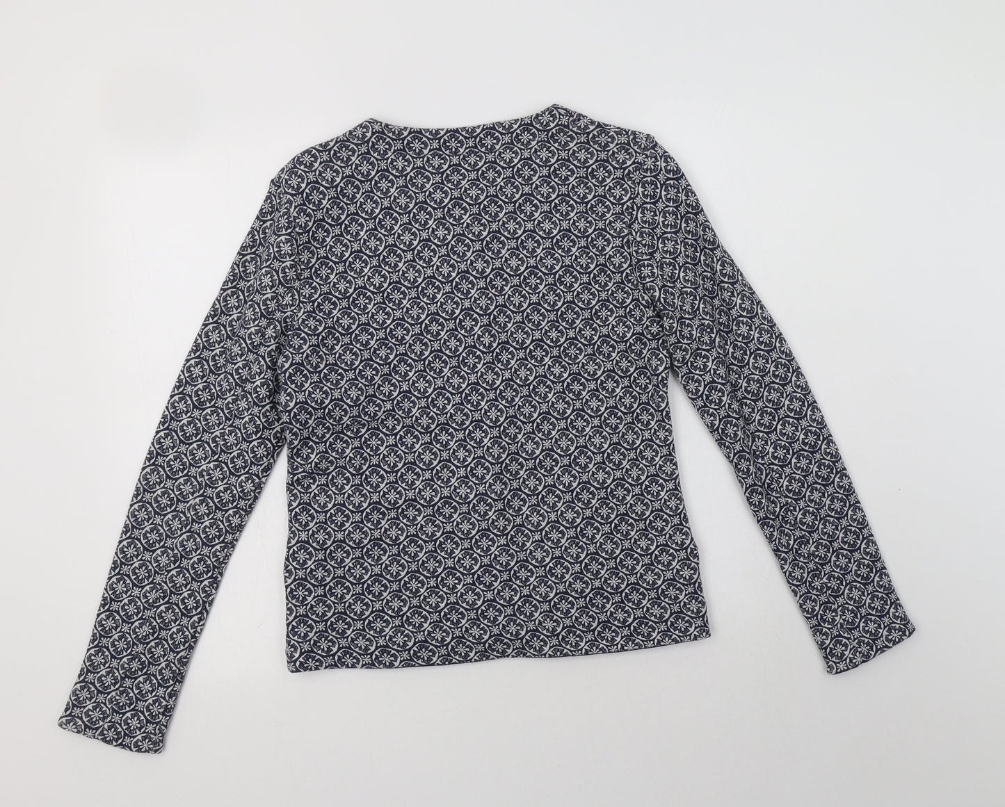 Seasalt Womens Blue Geometric  Jacket Blazer Size 8  Button