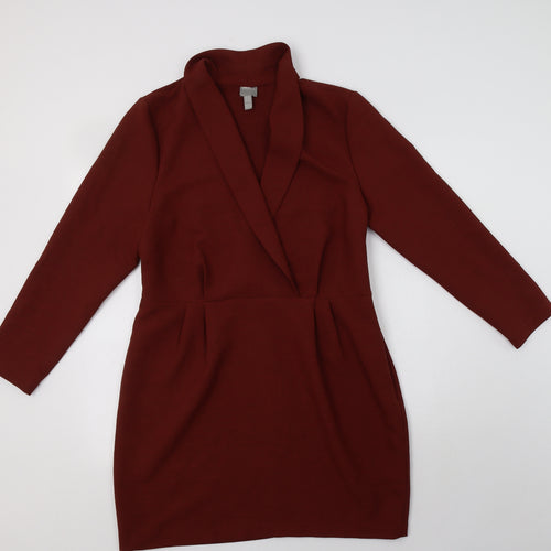 ASOS Womens Brown  Polyester A-Line  Size 16  Collared