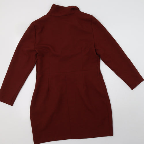 ASOS Womens Brown  Polyester A-Line  Size 16  Collared
