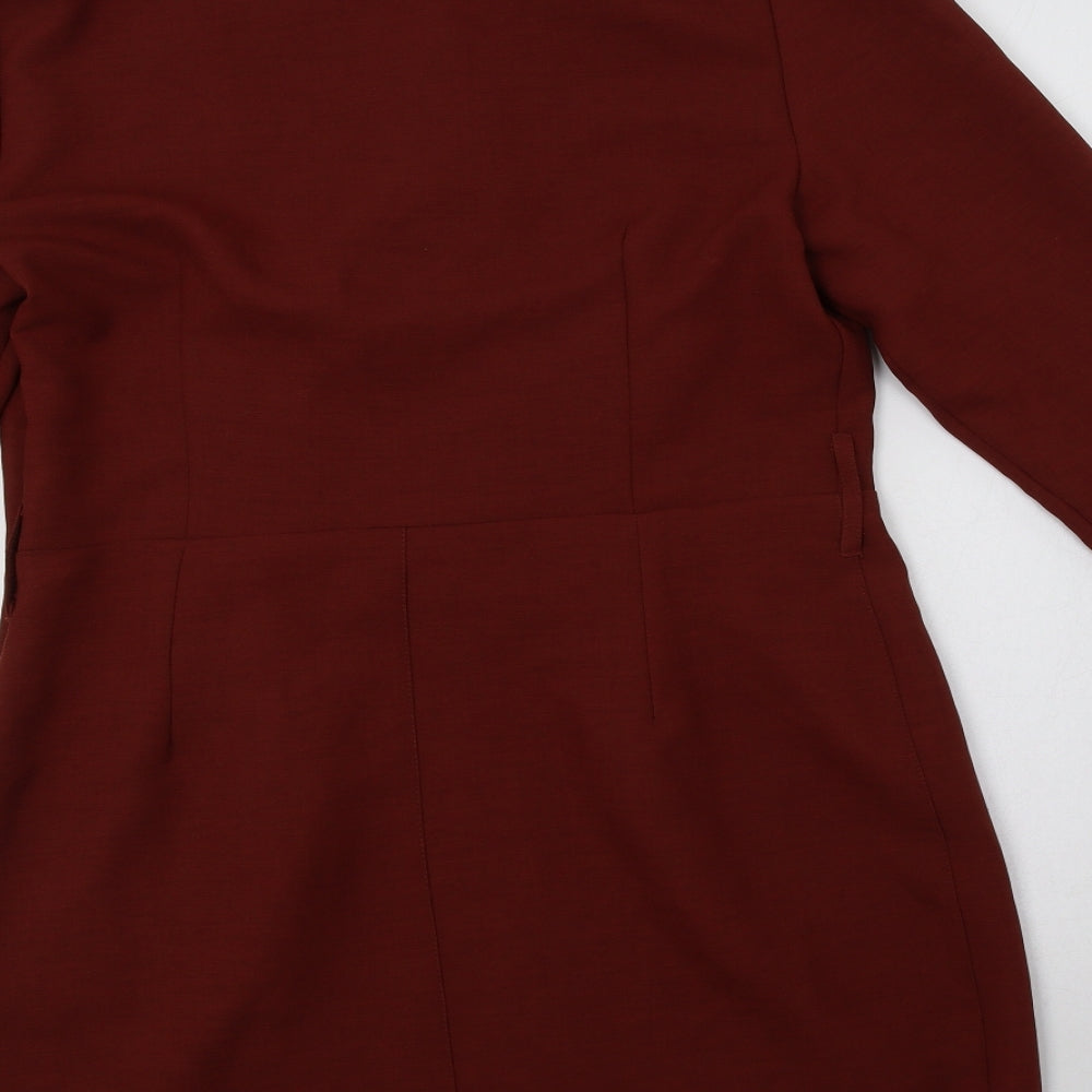 ASOS Womens Brown  Polyester A-Line  Size 16  Collared