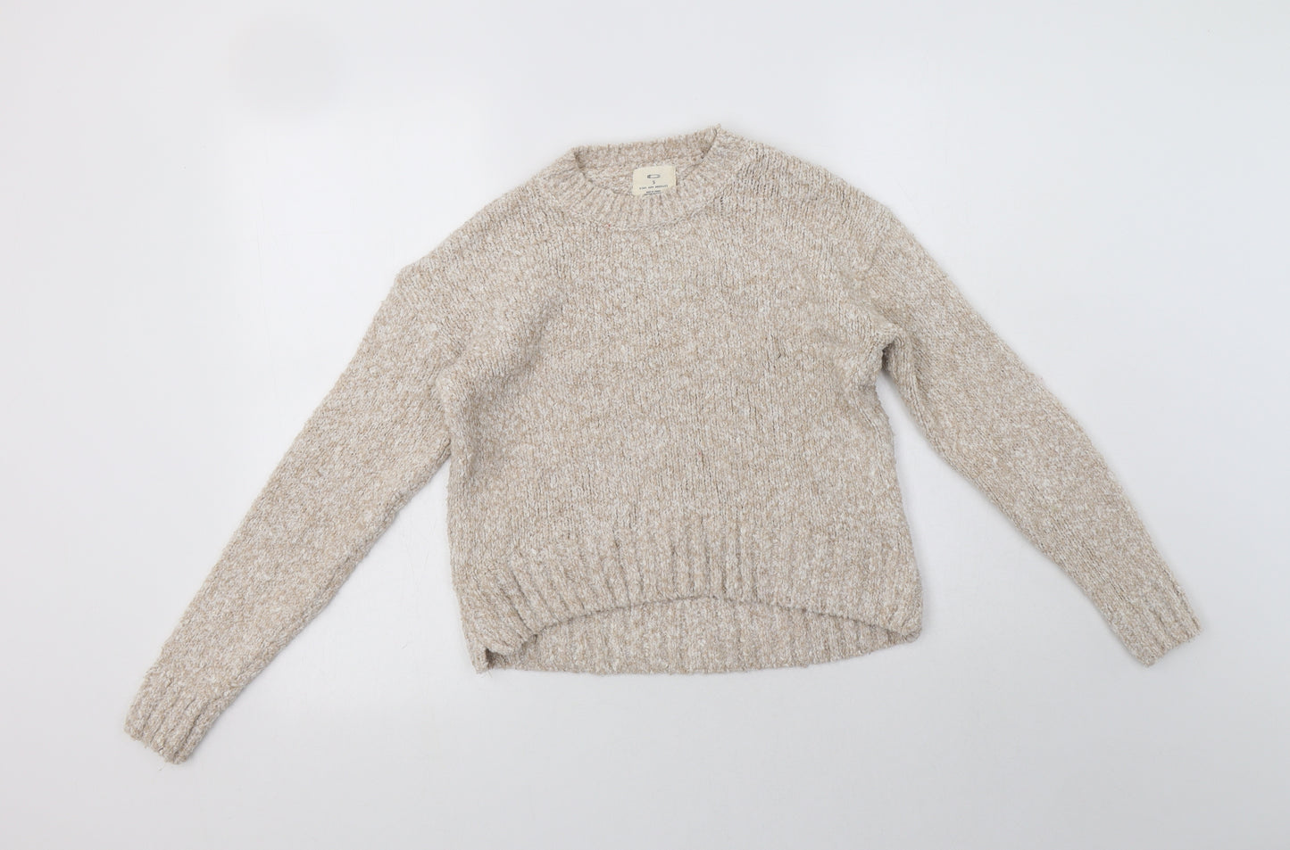 Pine & Needles Womens Beige Crew Neck  Polyester Pullover Jumper Size S