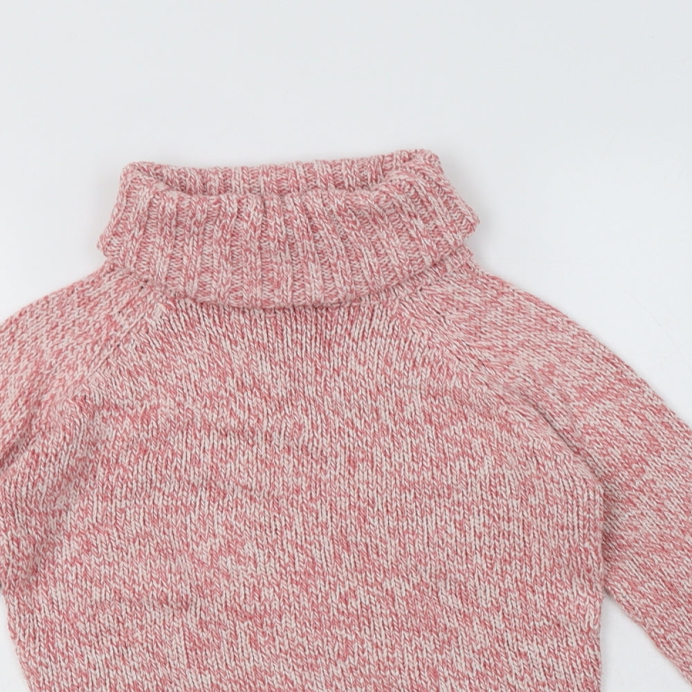 Cherokee Womens Pink Roll Neck  Acrylic Pullover Jumper Size 6