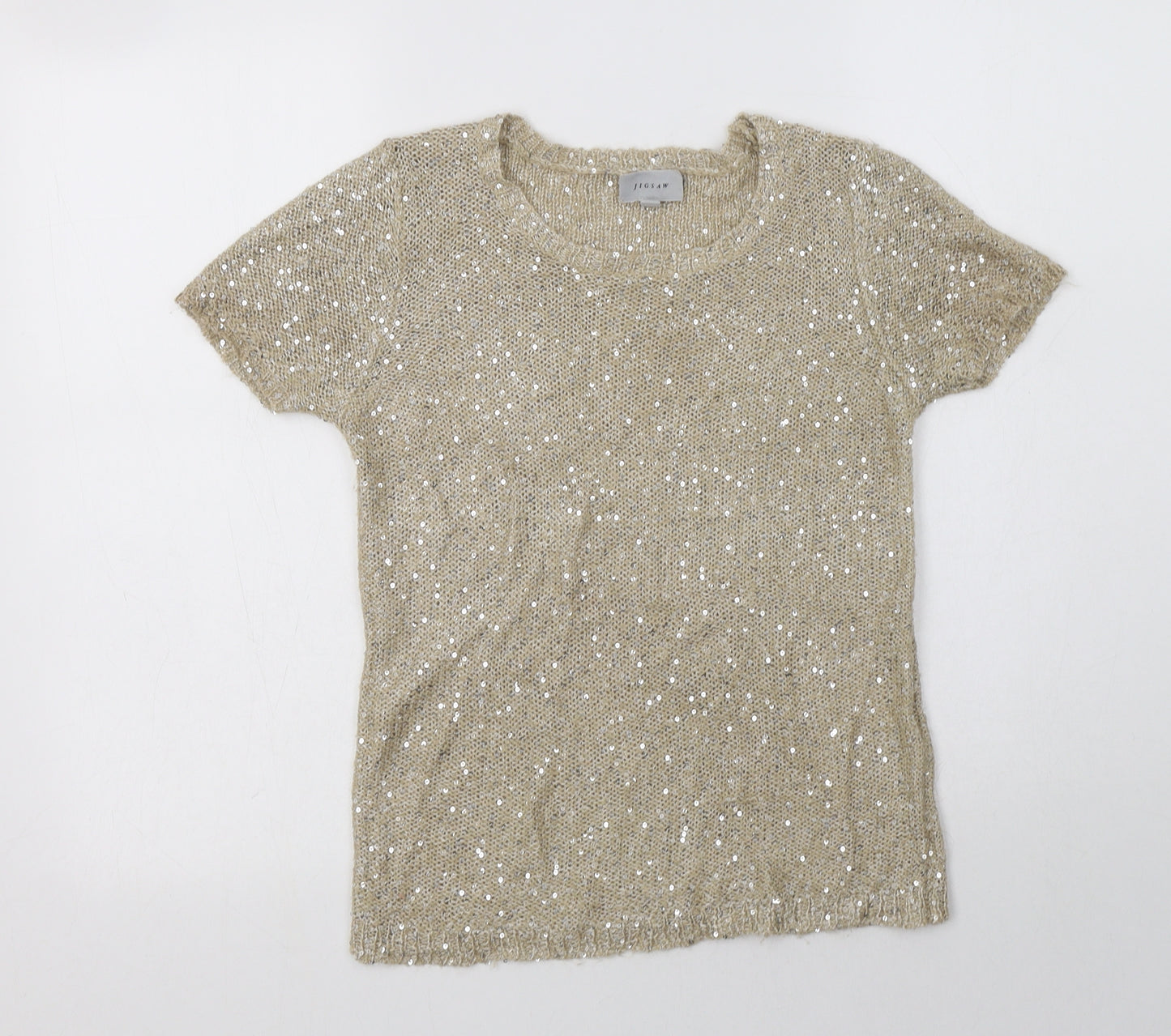 Jigsaw Womens Beige Crew Neck   Pullover Jumper Size 12