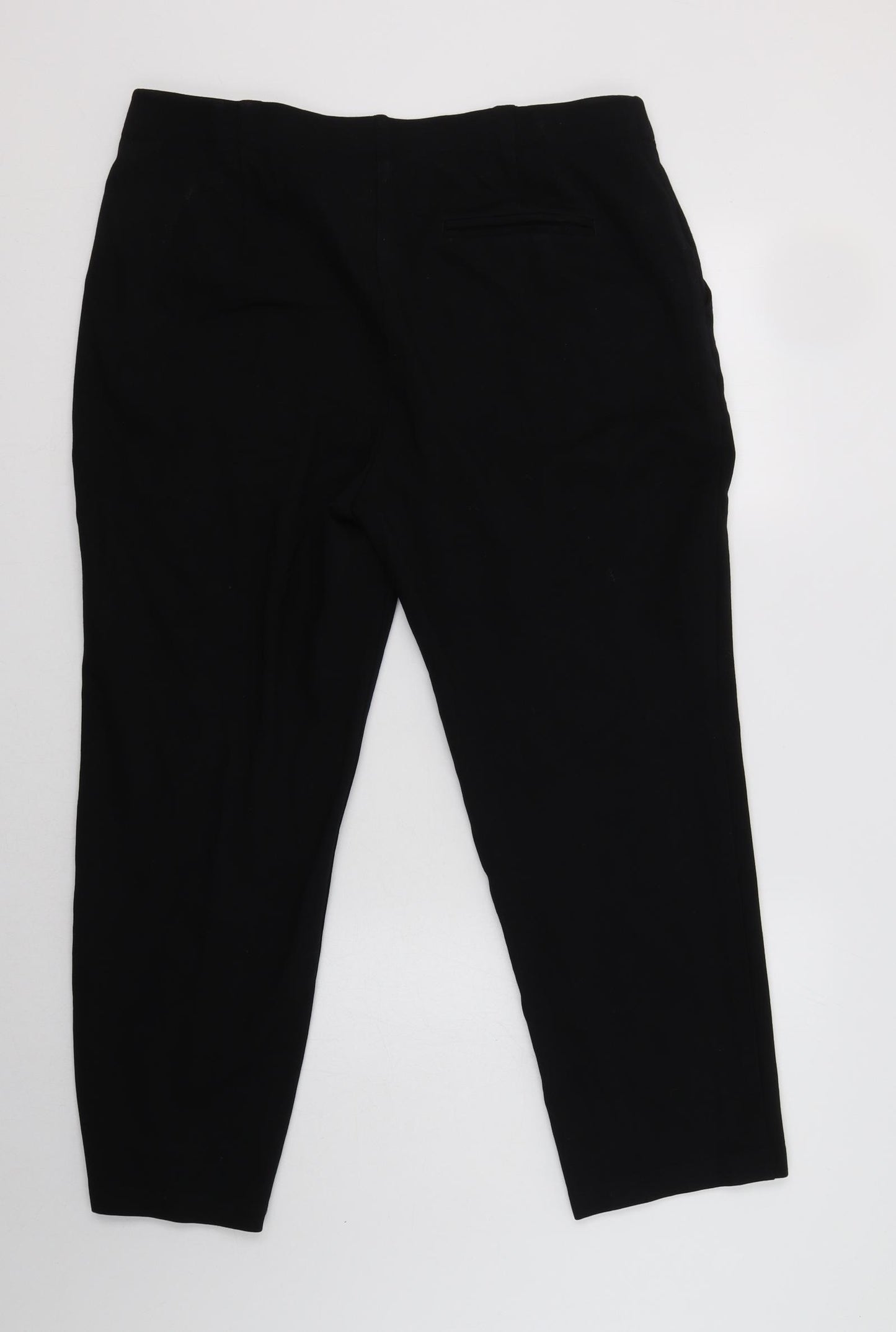 M&S Womens Black  Viscose Dress Pants Trousers Size 18 L27 in Regular