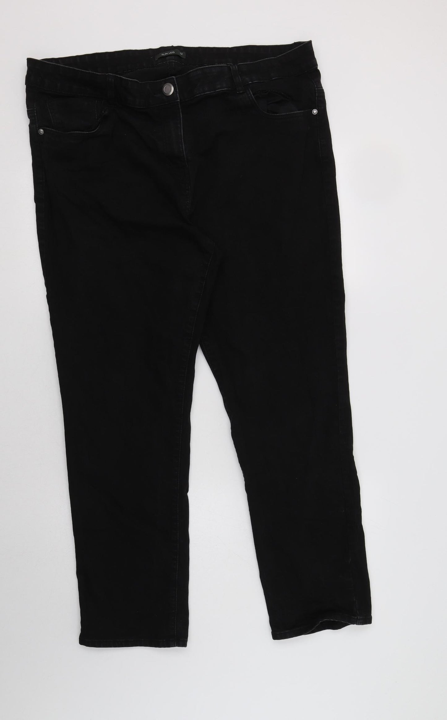 Bonmarché Womens Black  Cotton Skinny Jeans Size 22 L31 in Regular Button