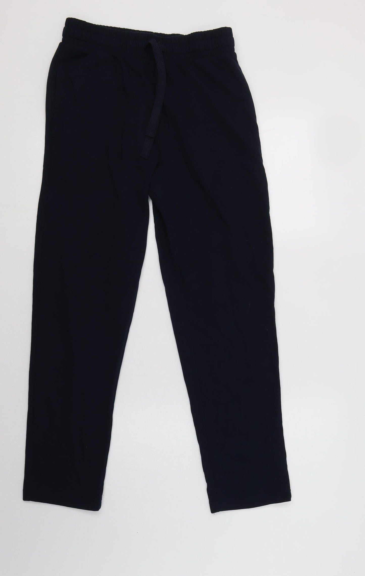 M&S Mens Blue  Cotton Jogger Trousers Size S L29 in Regular Drawstring