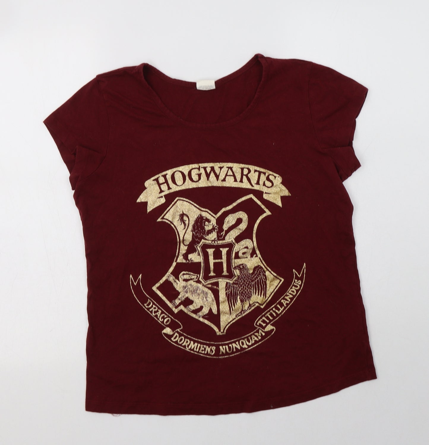 Pep & Co Womens Red  Cotton Basic T-Shirt Size M Crew Neck - Harry Potter