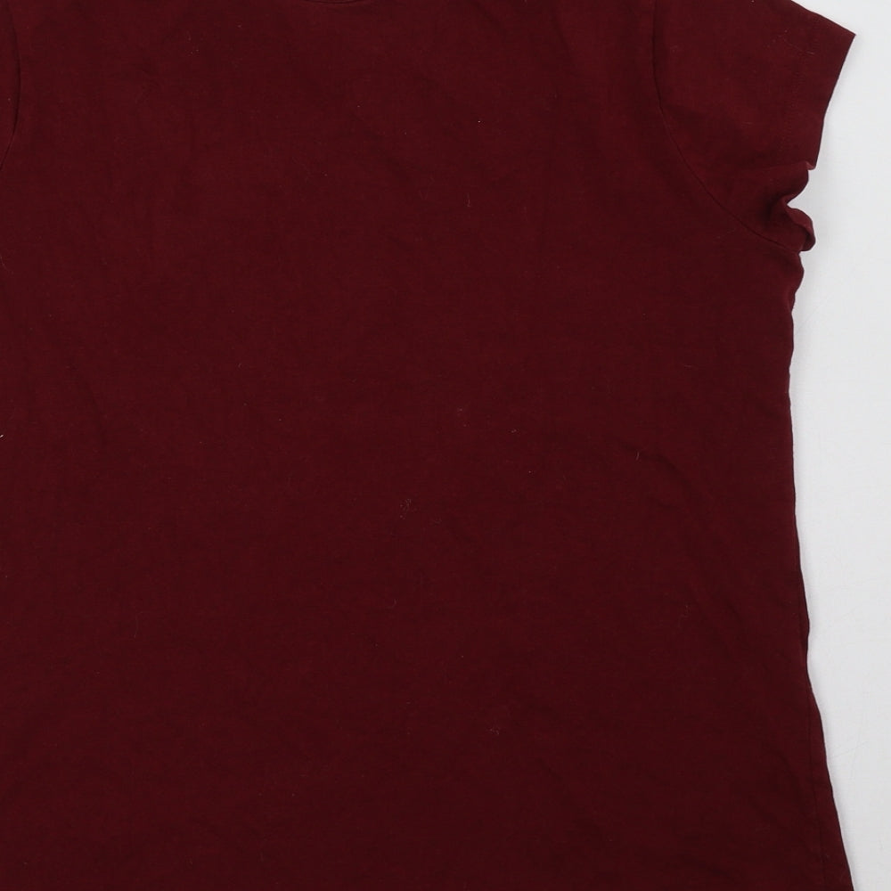 Pep & Co Womens Red  Cotton Basic T-Shirt Size M Crew Neck - Harry Potter