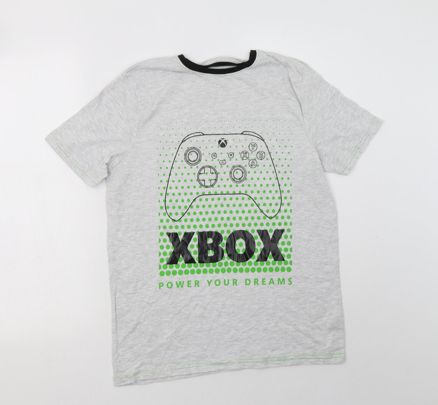 Primark Boys Grey  Cotton Basic T-Shirt Size 14-15 Years Crew Neck  - Xbox