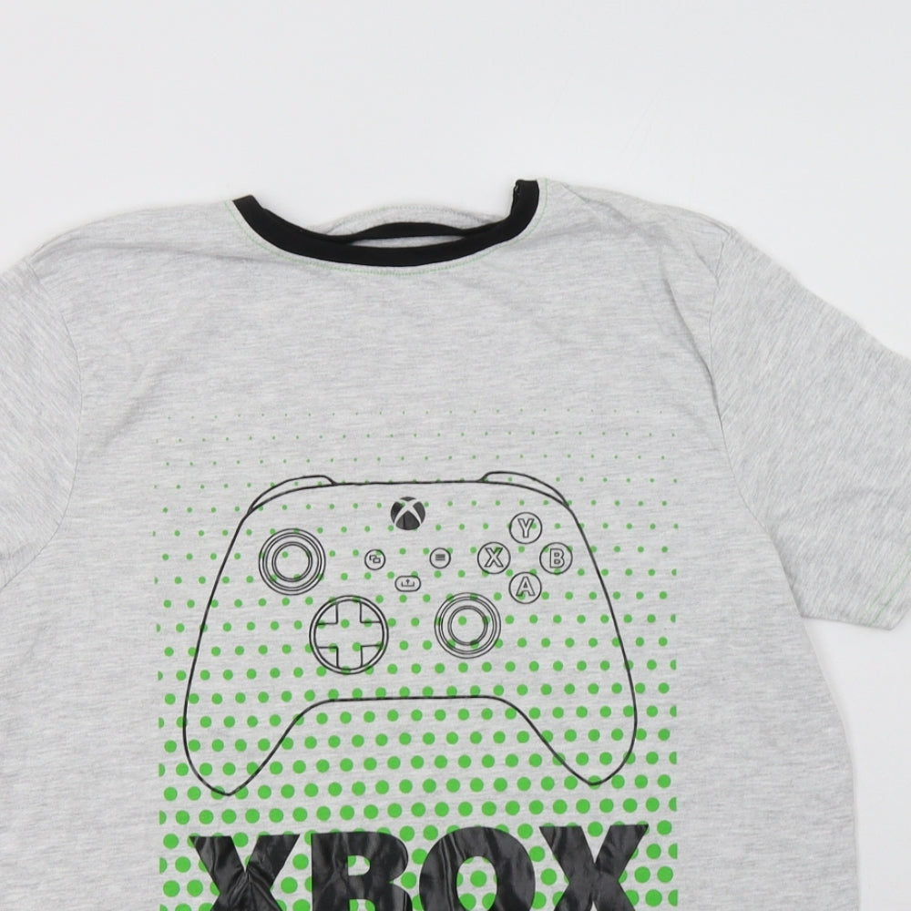 Primark Boys Grey  Cotton Basic T-Shirt Size 14-15 Years Crew Neck  - Xbox