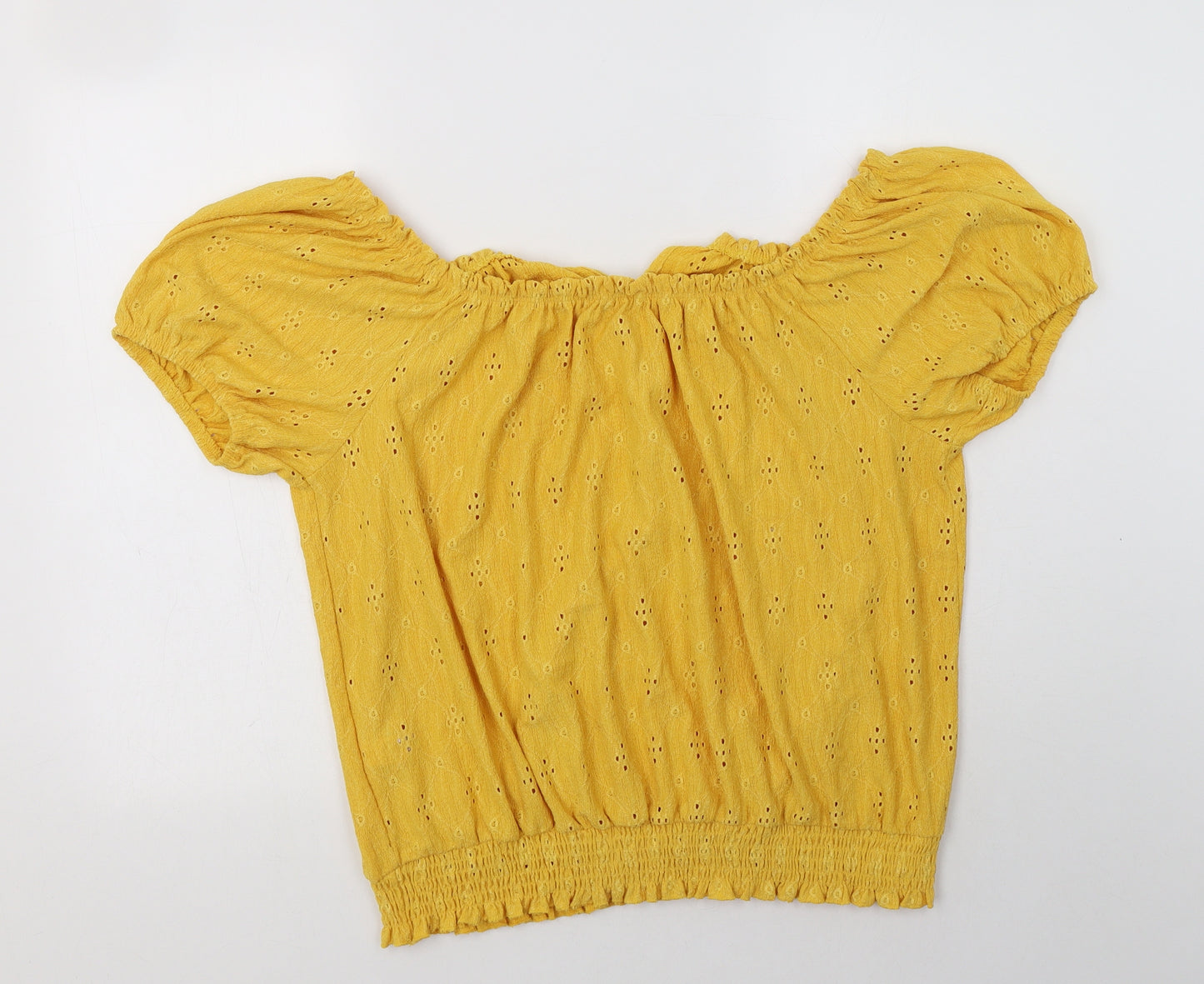 George Womens Yellow  Polyester Basic Blouse Size 18 Off the Shoulder