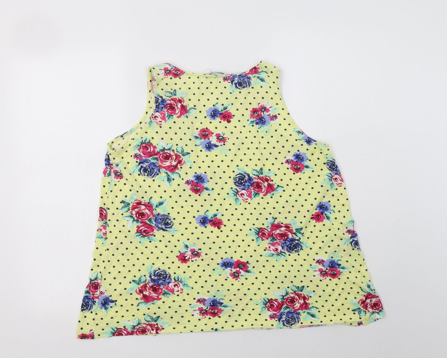 George Womens Yellow Floral Viscose Basic Blouse Size 16 Collared