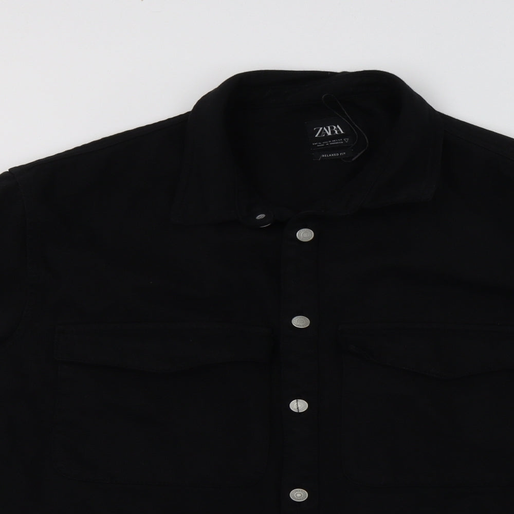 Zara Mens Black   Jacket  Size XL  Button