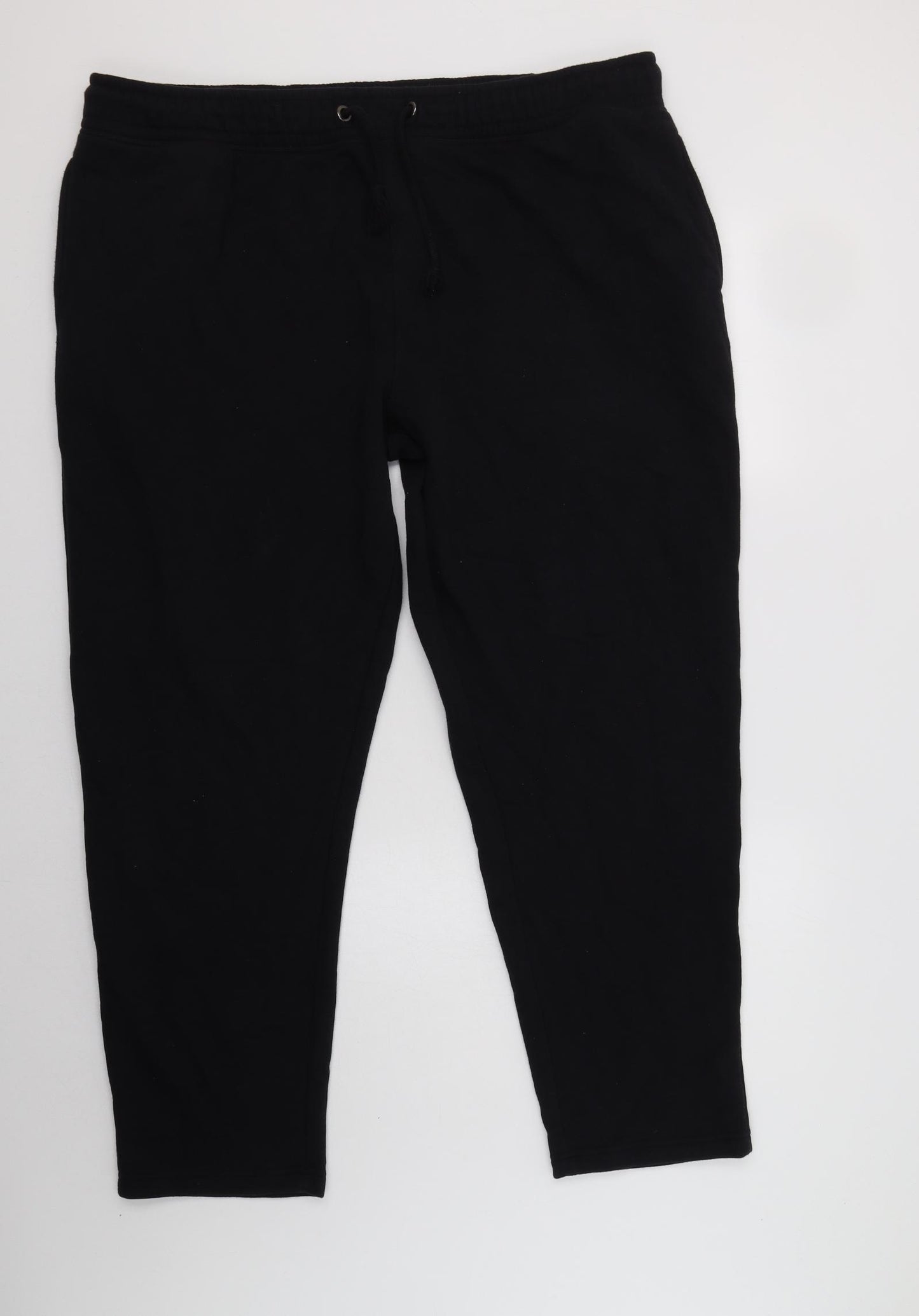 TU Mens Black  Cotton Jogger Trousers Size XL L32 in Regular Drawstring
