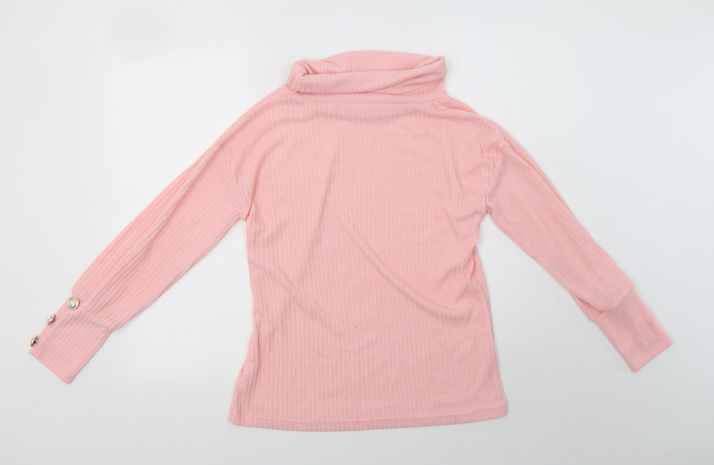 Preworn Womens Pink Roll Neck  Cotton Pullover Jumper Size L