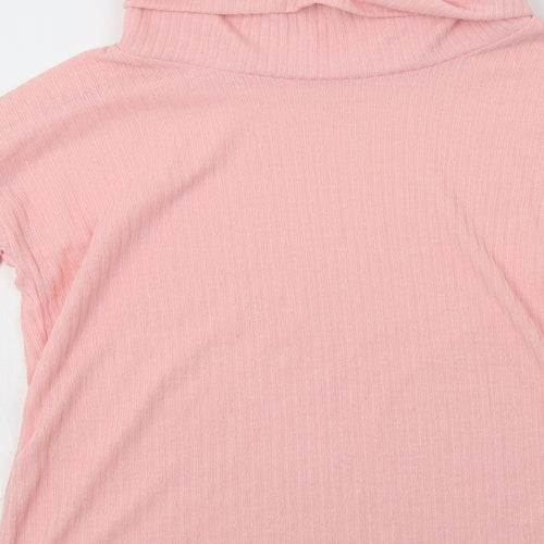 Preworn Womens Pink Roll Neck  Cotton Pullover Jumper Size L