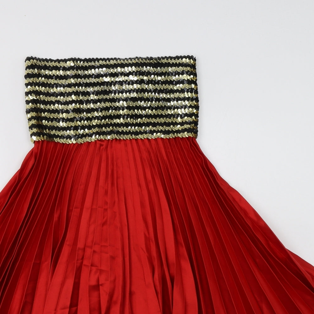 Kiah Womens Red  Polyester A-Line  Size M  Off the Shoulder