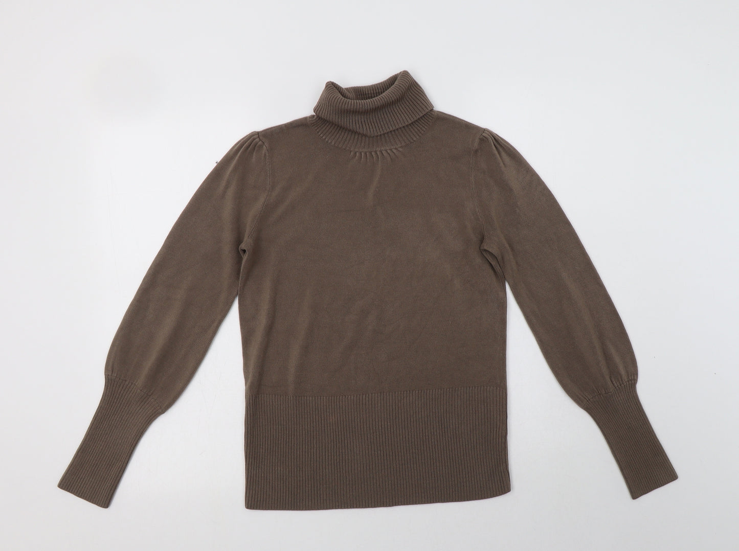 Red Herr Womens Brown Roll Neck  Acrylic Pullover Jumper Size 12