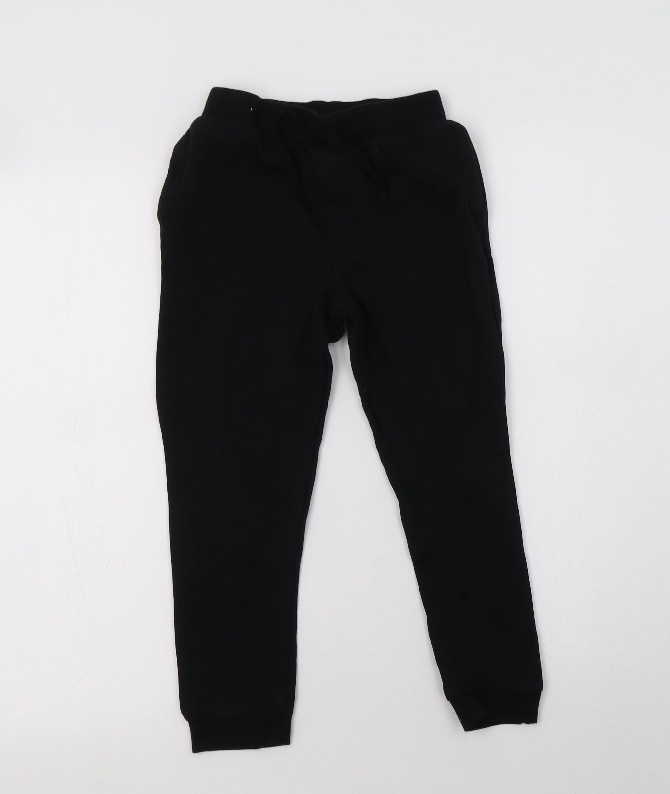 George Boys Black  Cotton Jogger Trousers Size 7-8 Years  Regular Drawstring