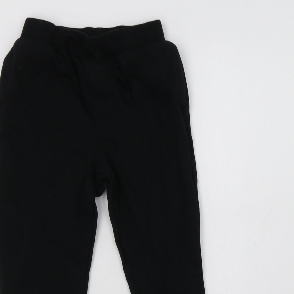 George Boys Black  Cotton Jogger Trousers Size 7-8 Years  Regular Drawstring