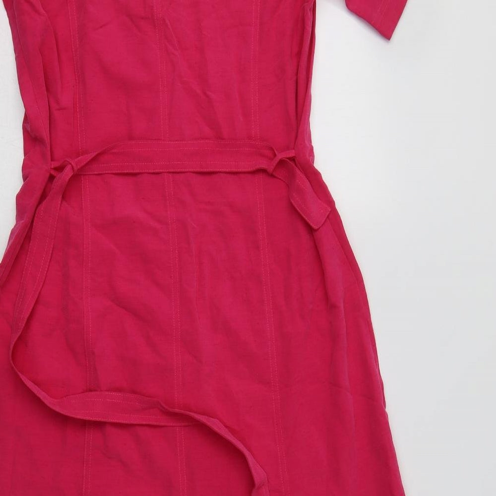 Mandy Marsh Womens Pink  Viscose Shirt Dress  Size 12  Collared Button
