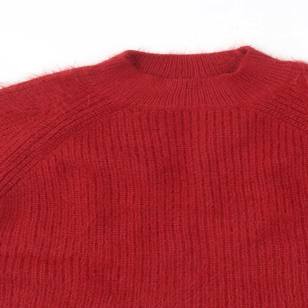 Primark Womens Red High Neck  Nylon Pullover Jumper Size XS