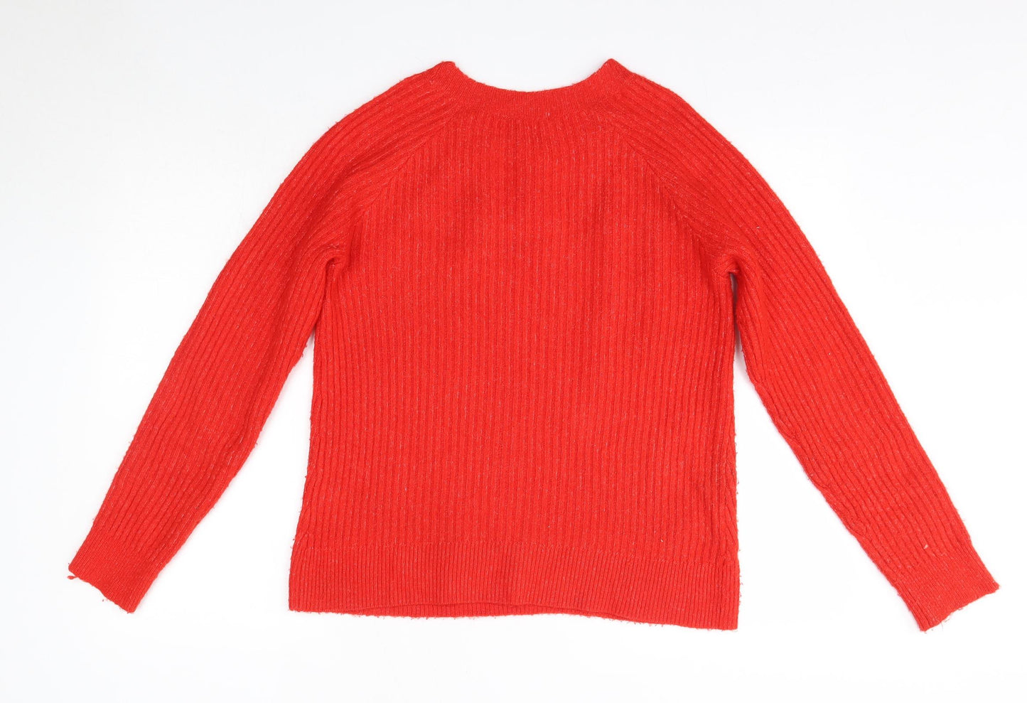 TU Womens Red Round Neck  Acrylic Pullover Jumper Size 8