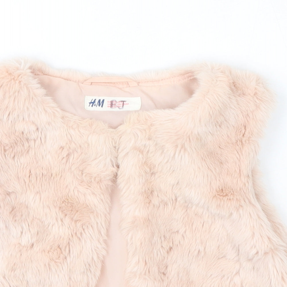 H&M Girls Pink   Gilet Jacket Size 7 Years