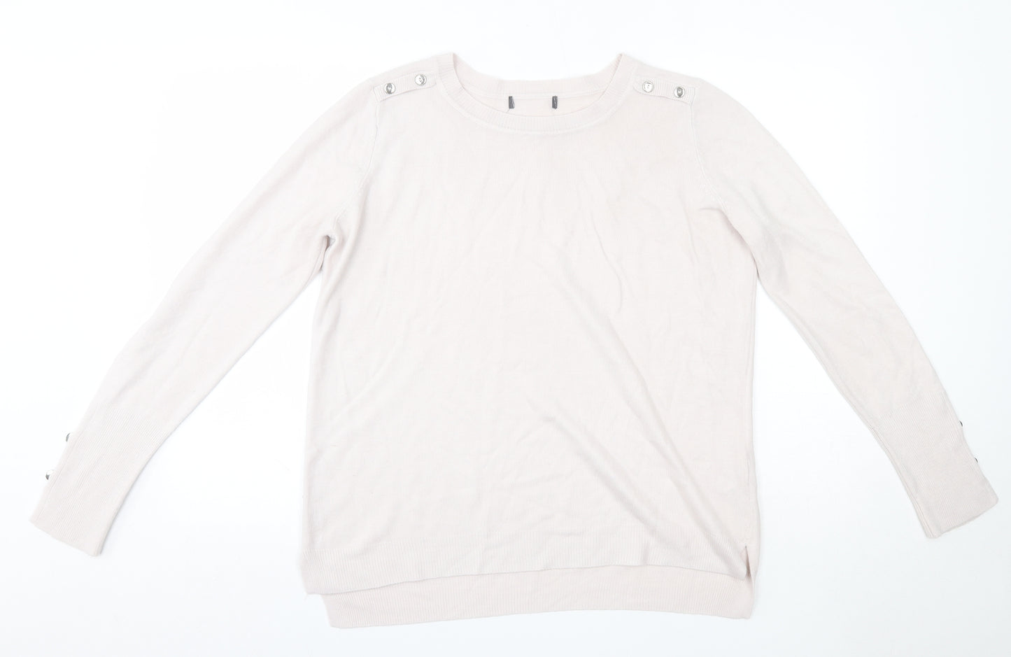 Primark Womens Pink Round Neck  Acrylic Pullover Jumper Size S