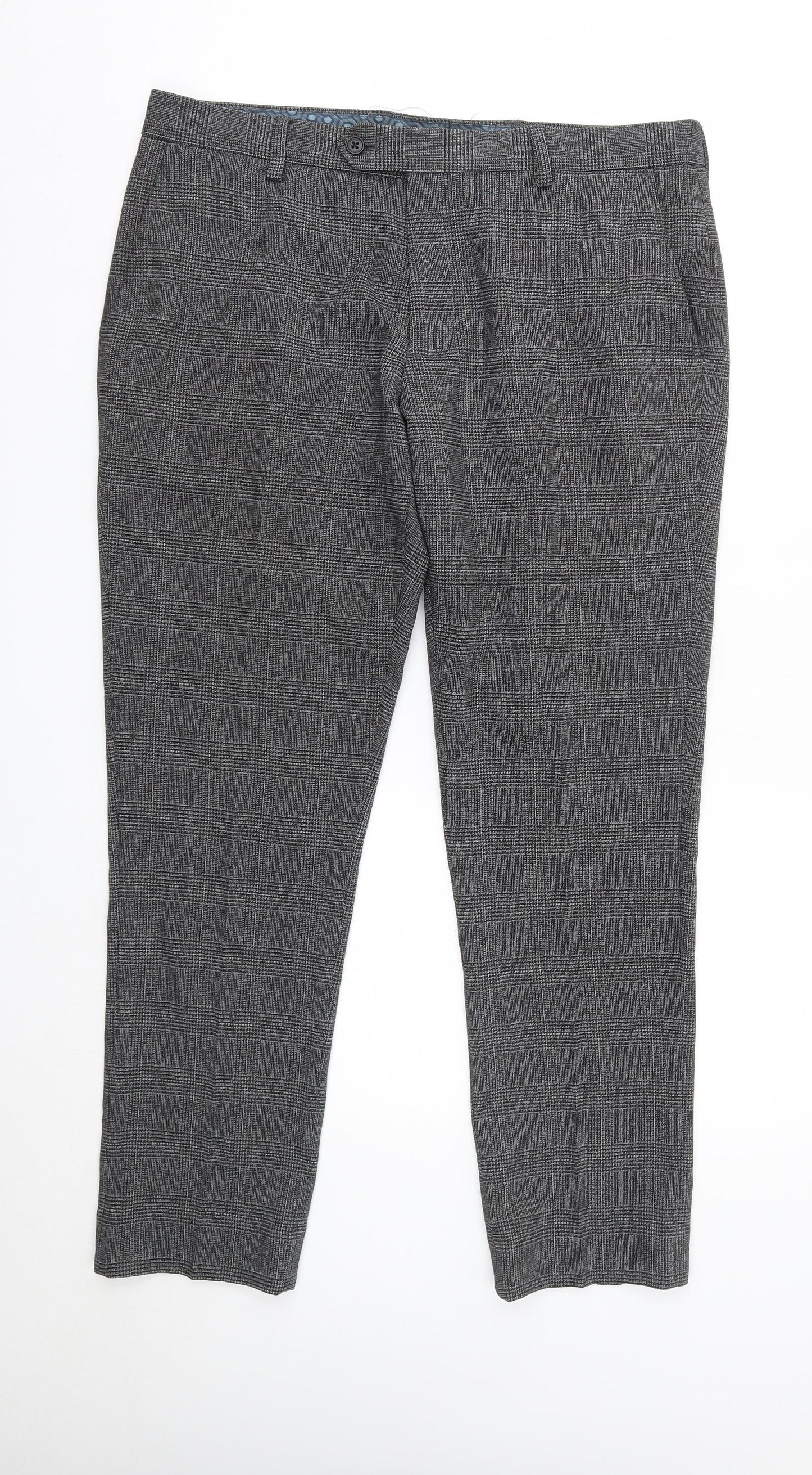 NEXT Mens Grey  Polyester Dress Pants Trousers Size 34 in L29 in Regular
