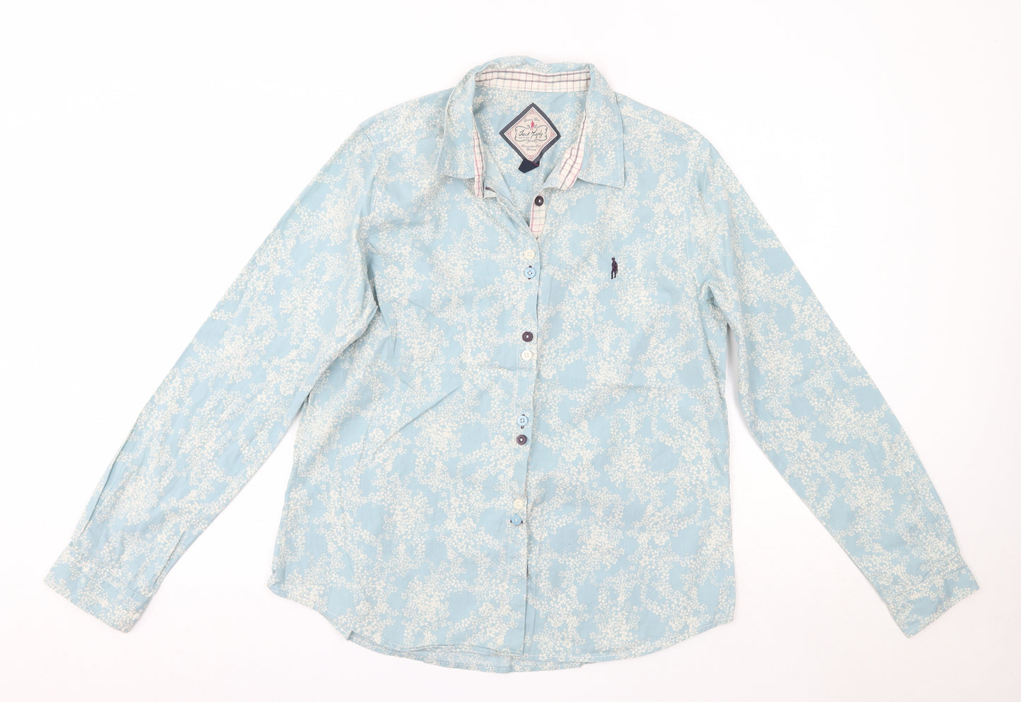 Jack Murphy Womens Blue  100% Cotton Basic Button-Up Size 16 Collared