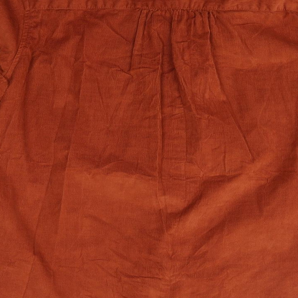 Lands' End Mens Orange  Cotton  Button-Up Size M Collared