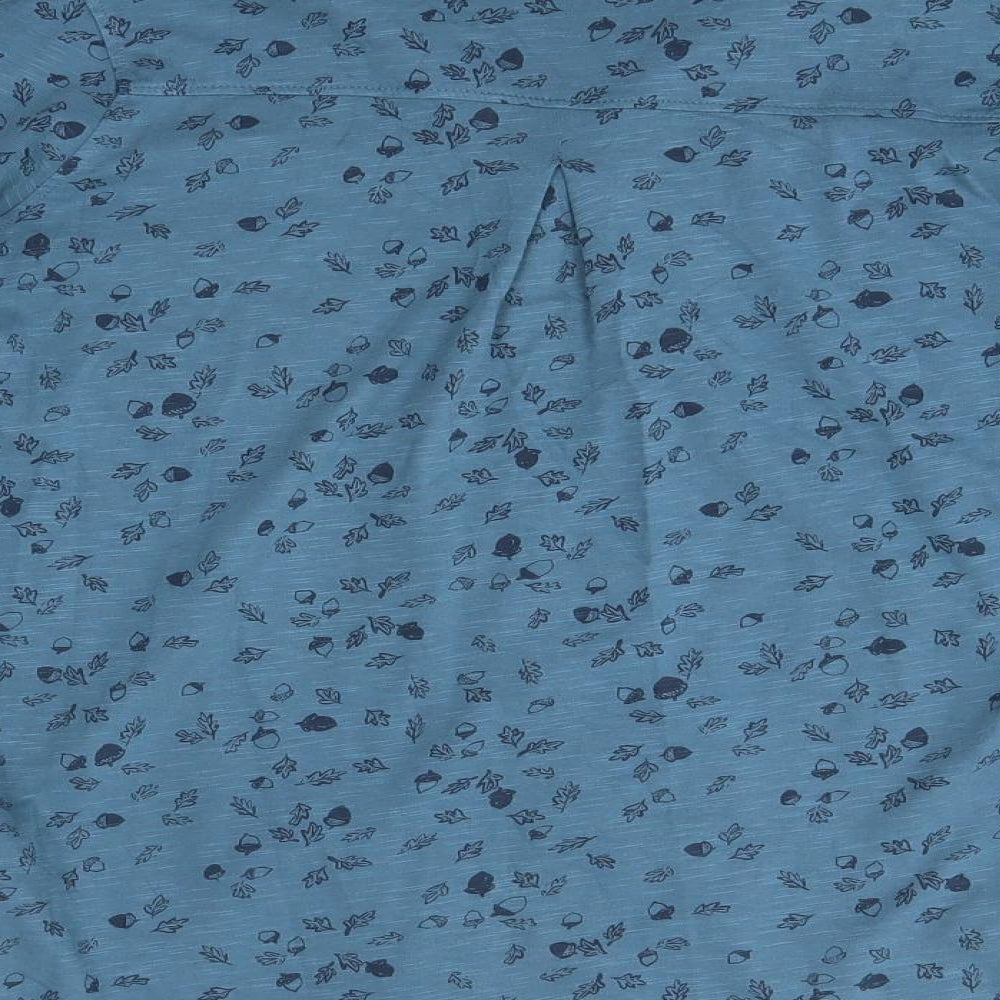 Weird Fish Womens Blue  100% Cotton Basic Button-Up Size 14 Collared