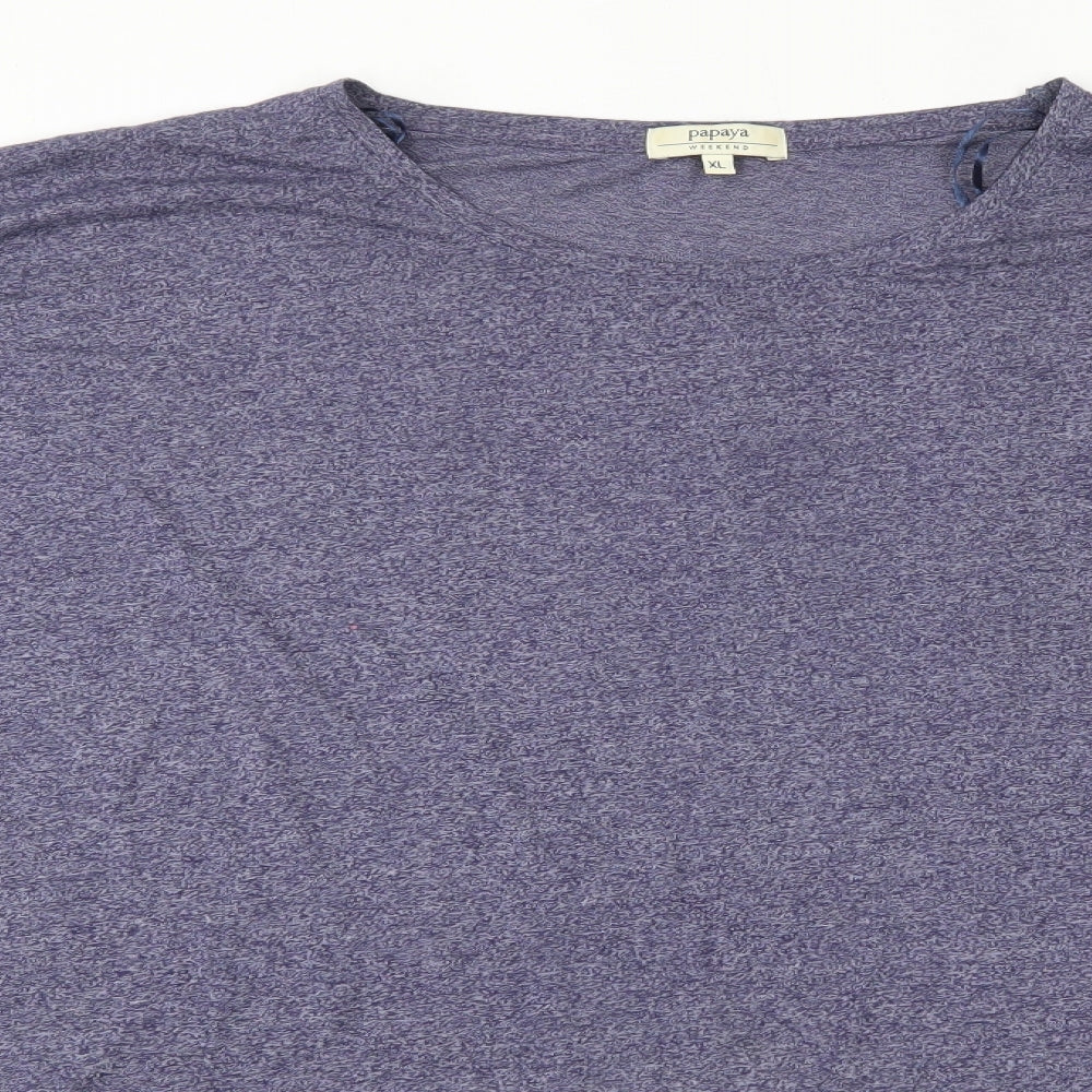 Matalan Womens Blue  Viscose Basic T-Shirt Size XL Round Neck