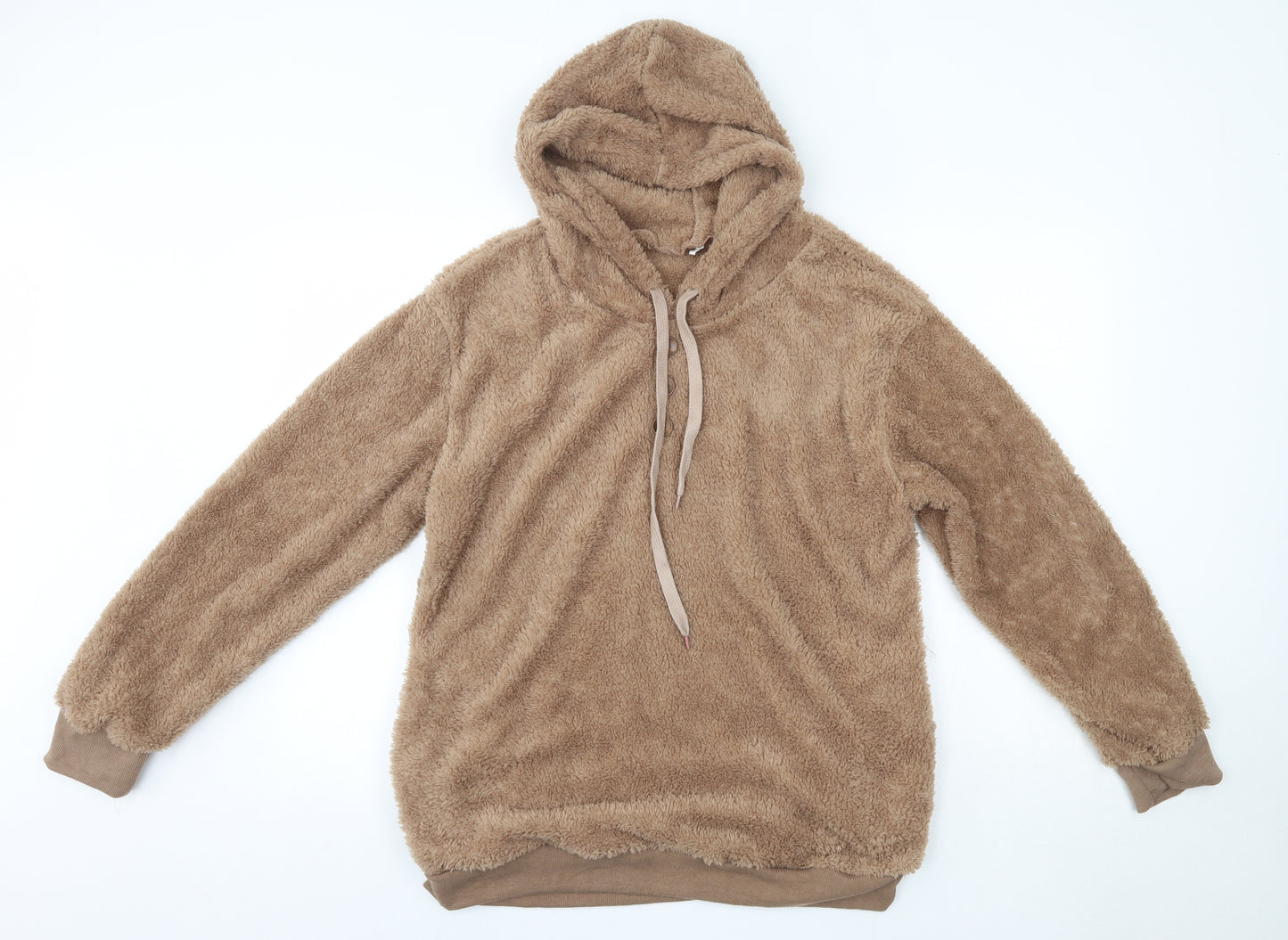 Preworn Womens Brown  Polyester Pullover Hoodie Size 2XL   - Soft Bear