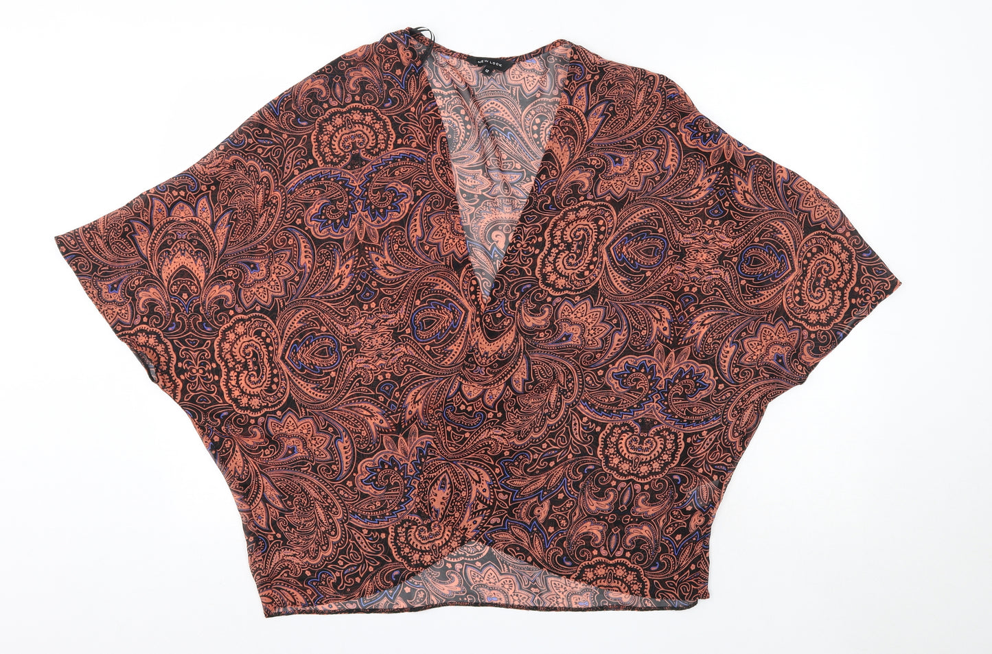 New Look Womens Pink V-Neck Floral Polyester Cardigan Jumper Size 12