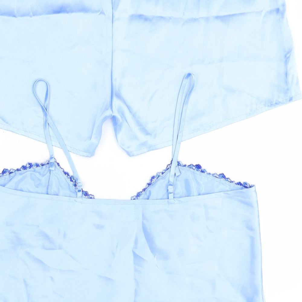 Pretty Secrets Womens Blue Solid Polyester Top Pyjama Set Size 20