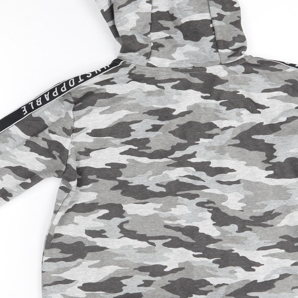 George Boys Grey Camouflage Cotton Pullover Hoodie Size 9-10 Years