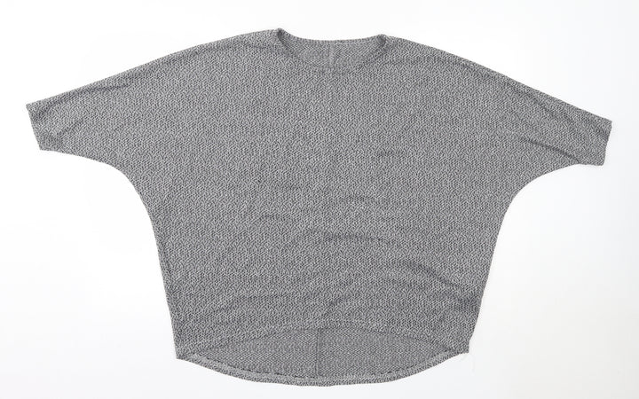 New Look Womens Grey Round Neck Polyester Pullover Jumper Size L