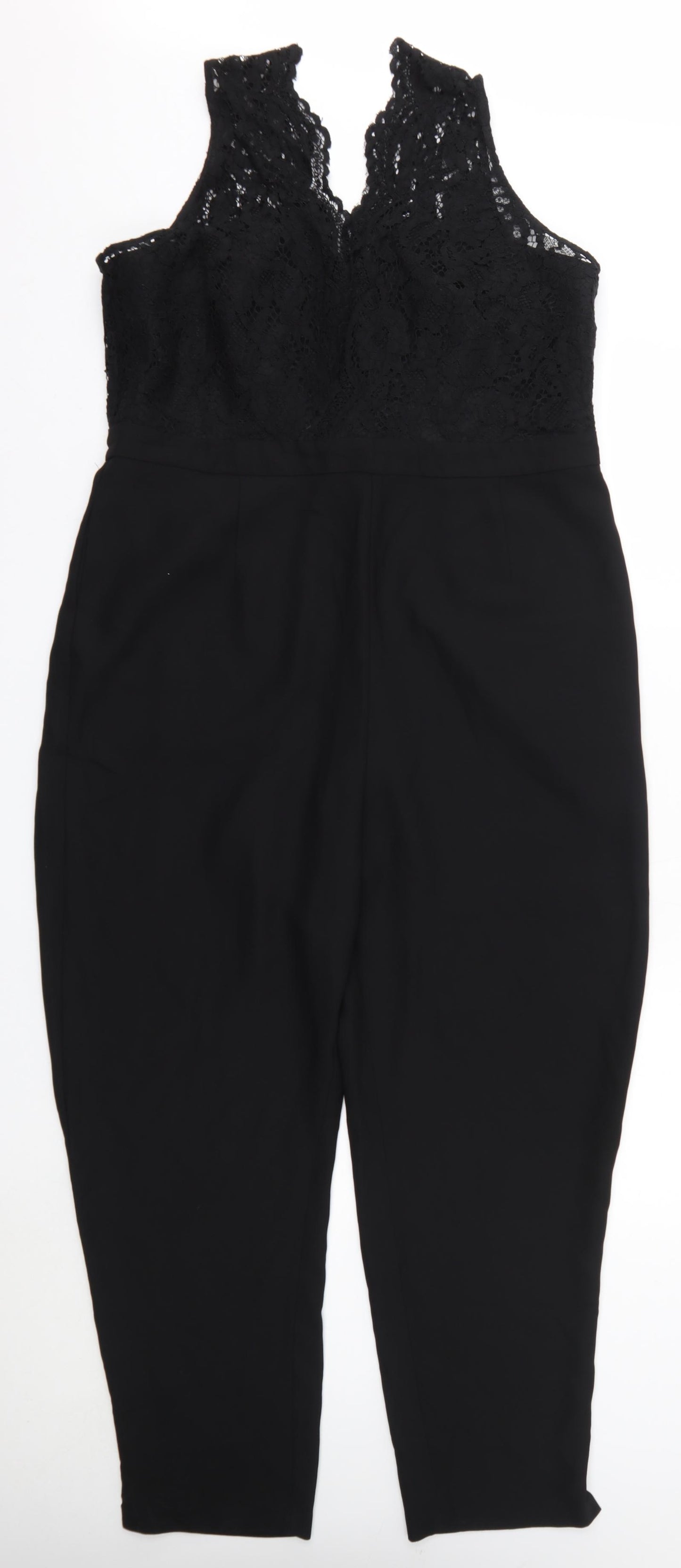 Myleene Klass Womens Black  Nylon Jumpsuit One-Piece Size 18