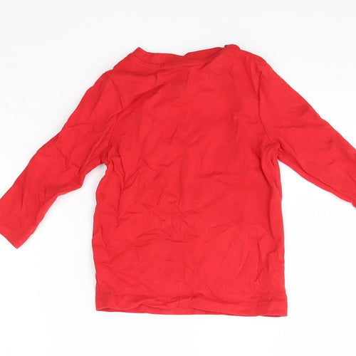 Nutmeg Baby Red  Cotton Basic Casual Size 18-24 Months Round Neck  - Christmas