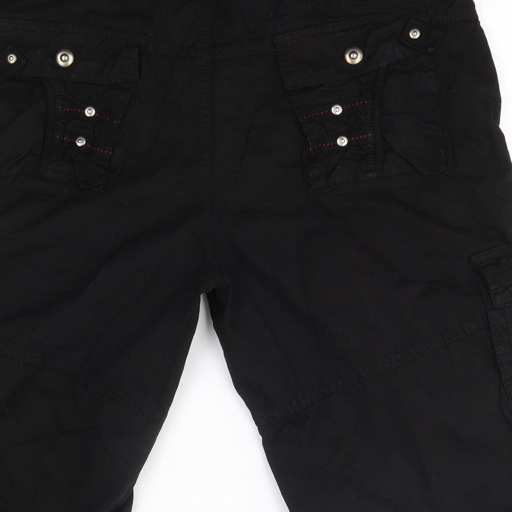 Bawangcheng Mens Black  Cotton Cargo Shorts Size 38 in  Regular